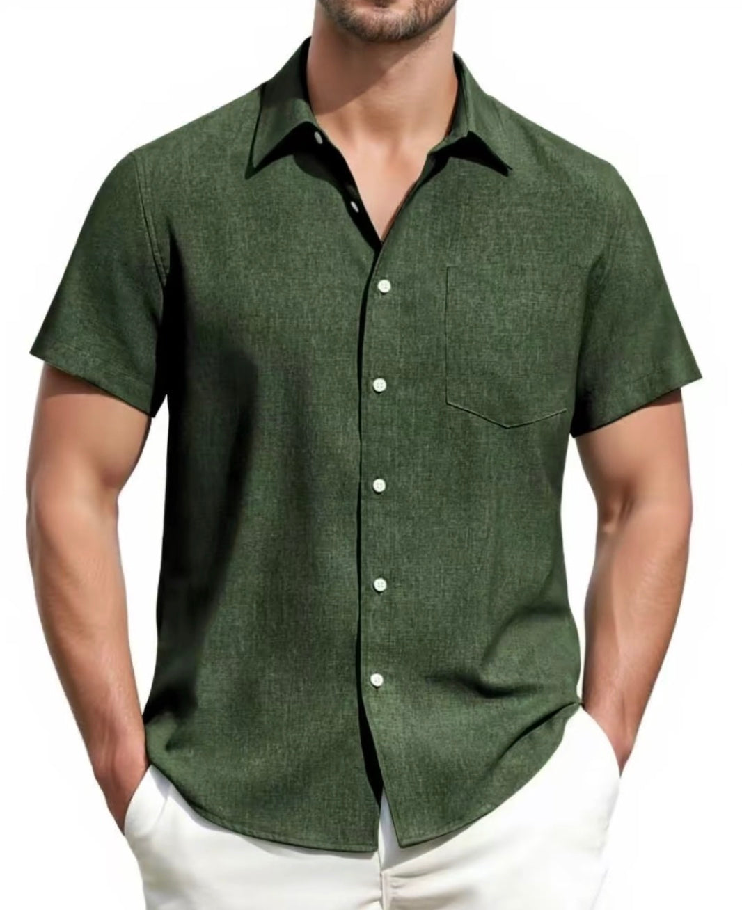 The Amalfi — Men's Short Sleeve Button-Up Shirt | European Summer