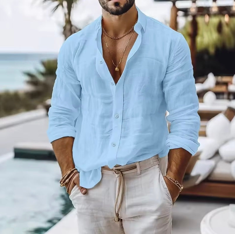 Relaxed Mens Cotton Beach Shirt