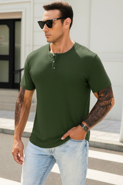 Camiseta Henley ajustada
