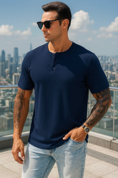 Camiseta Henley ajustada