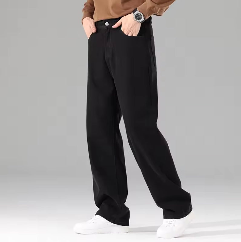 Men's Black Wide Denim Jeans
