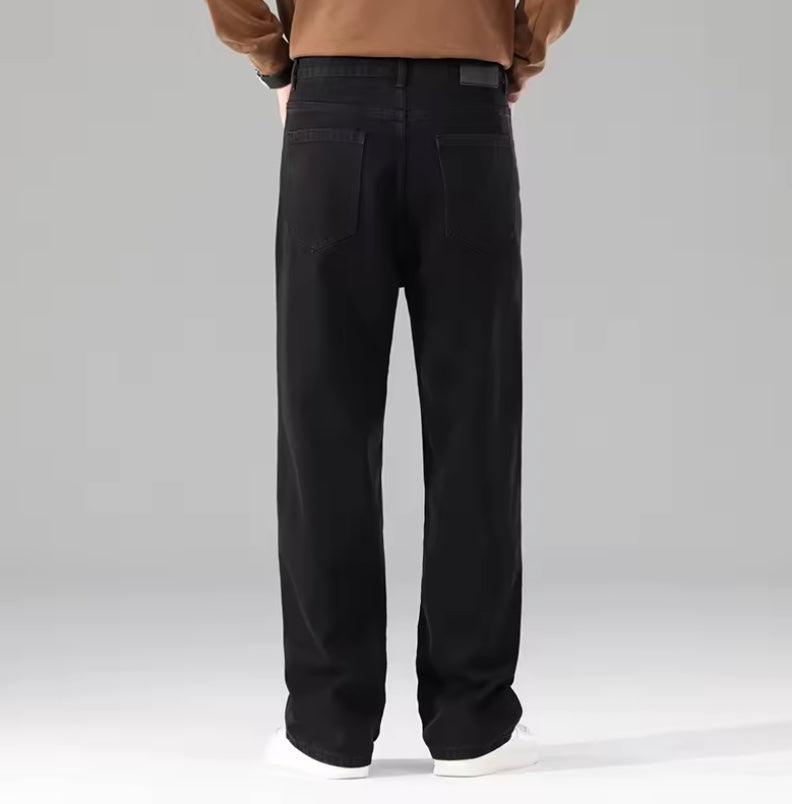 Men's Black Wide Denim Jeans