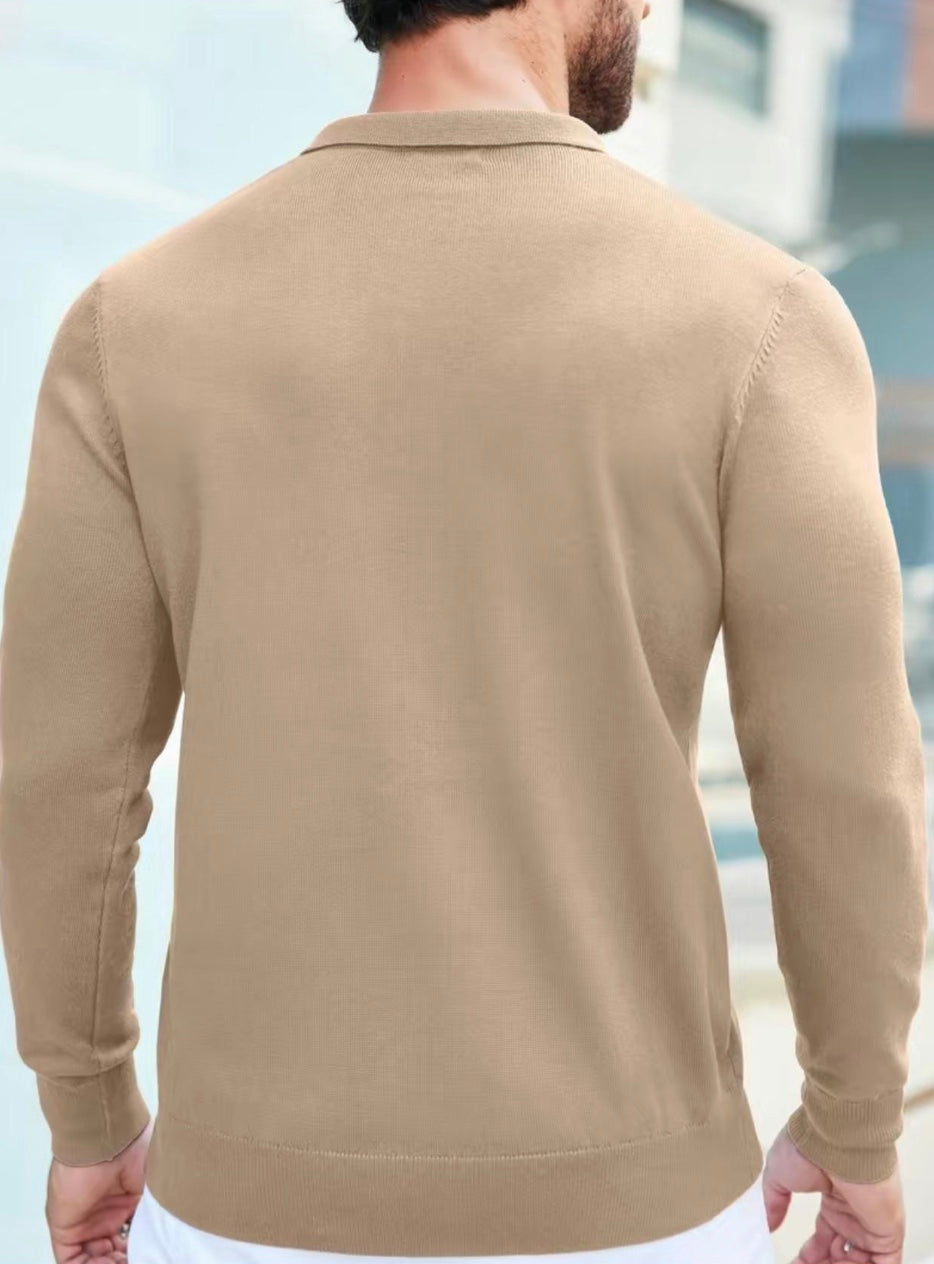 Men's Long Sleeve Knit Polo