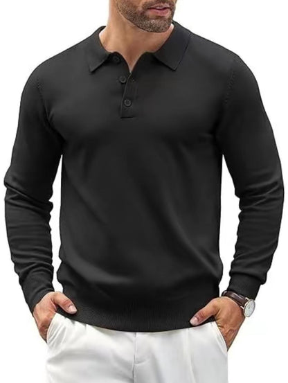 Men's Long Sleeve Knit Polo