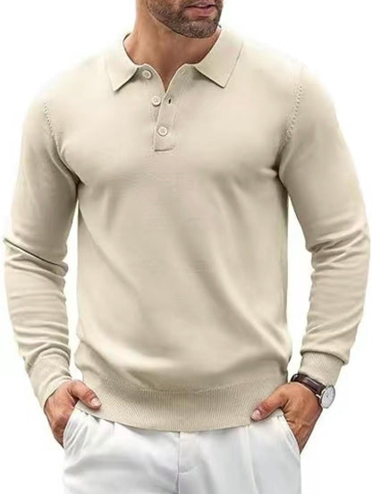 Men's Long Sleeve Knit Polo