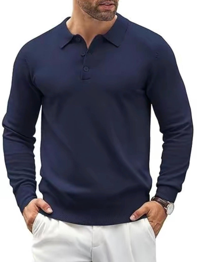 Men's Long Sleeve Knit Polo