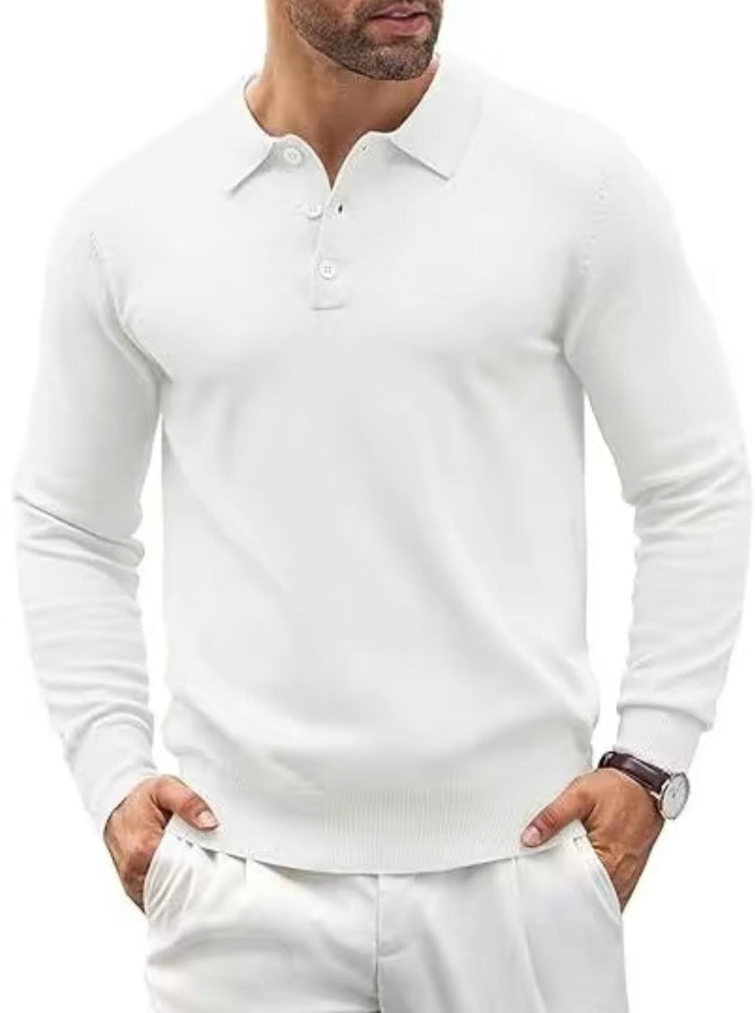Men's Long Sleeve Knit Polo