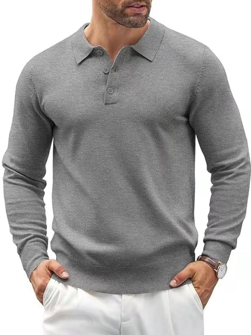 Men's Long Sleeve Knit Polo
