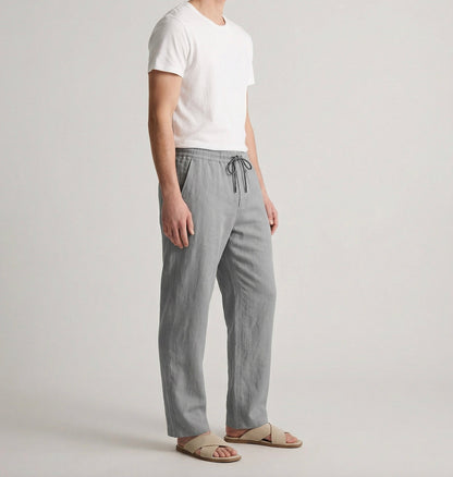 100% American Linen Pants | Lightweight Pleated Trousers