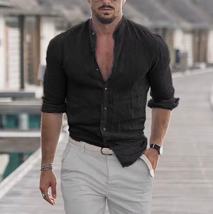 Men's Linen Beach Shirt | Casual Button Down | Resort Vacation Summer Top