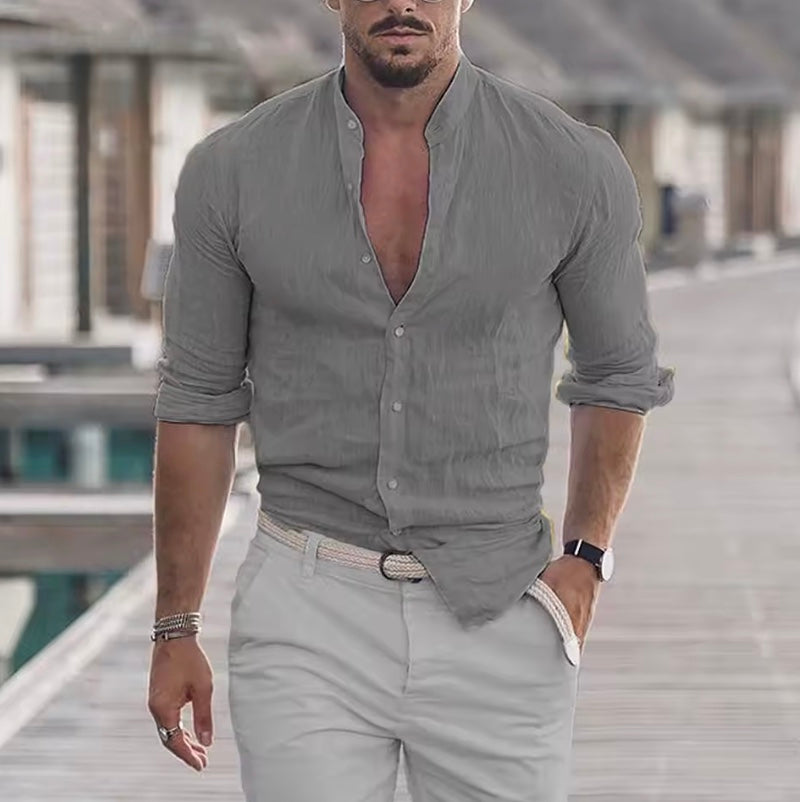 Men's Linen Beach Shirt | Casual Button Down | Resort Vacation Summer Top