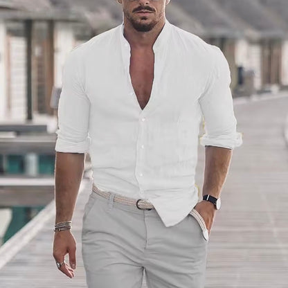 Men's Linen Beach Shirt | Casual Button Down | Resort Vacation Summer Top