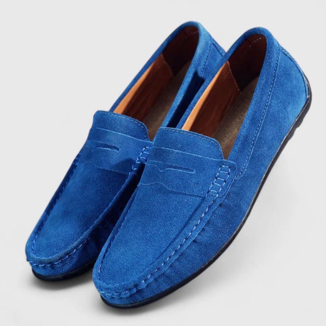 The Portofino – Men's Suede Penny Loafers | Luxury Slip-On Dress Shoes