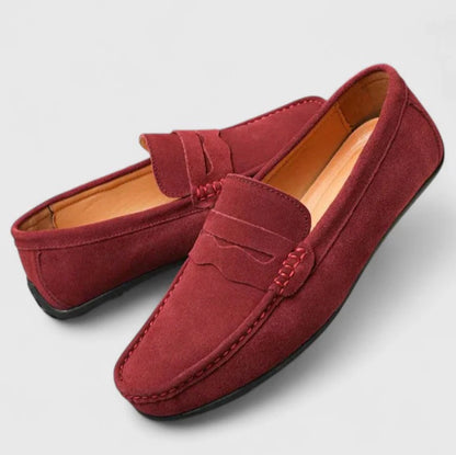 The Portofino – Men's Suede Penny Loafers | Luxury Slip-On Dress Shoes