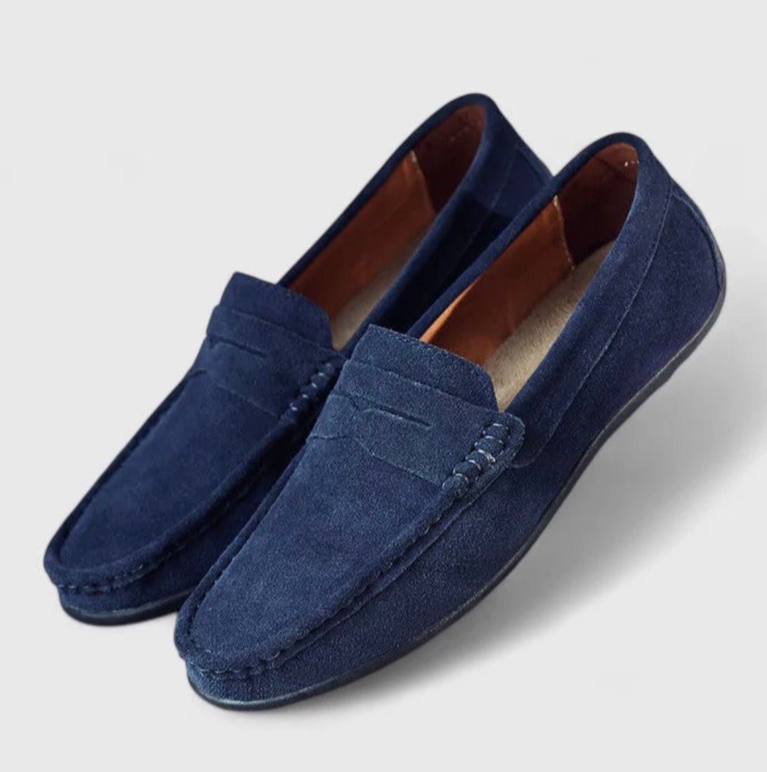 The Portofino – Men's Suede Penny Loafers | Luxury Slip-On Dress Shoes