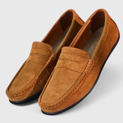 The Portofino – Men's Suede Penny Loafers | Luxury Slip-On Dress Shoes