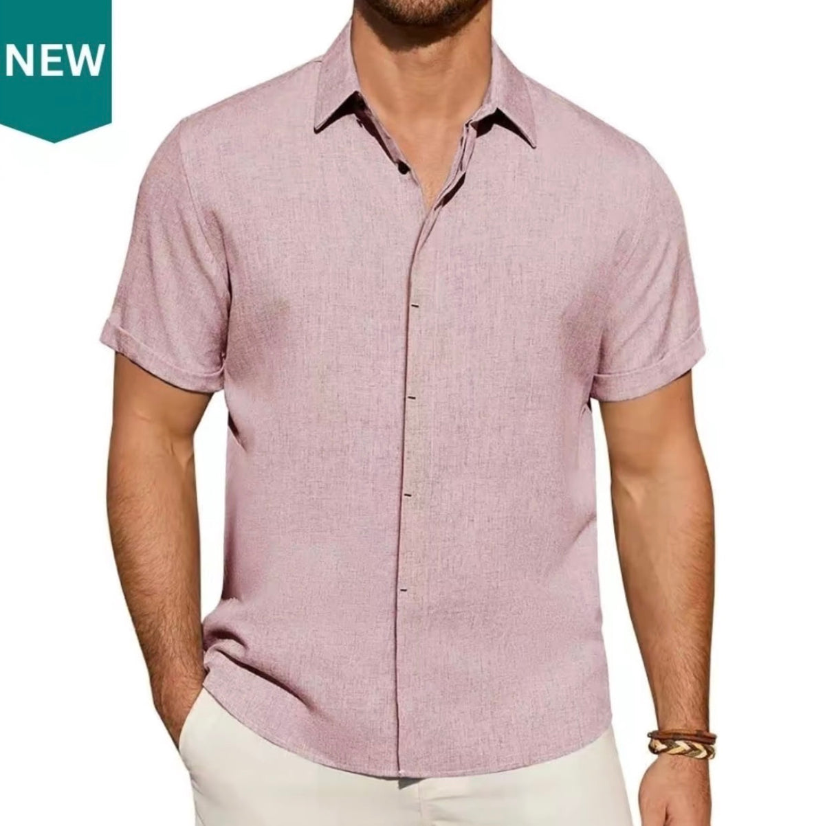 The Amalfi — Men's Linen Short Sleeve Button-Up Shirt | European Summer