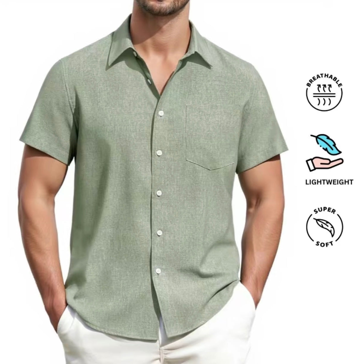 The Amalfi — Men's Short Sleeve Button-Up Shirt | European Summer