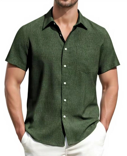 The Amalfi — Men's Short Sleeve Button-Up Shirt | European Summer
