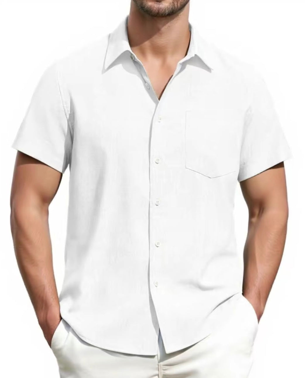 The Amalfi — Men's Short Sleeve Button-Up Shirt | European Summer