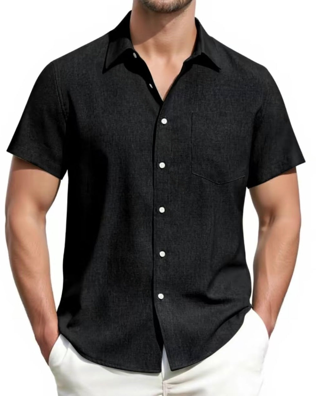 The Amalfi — Men's Short Sleeve Button-Up Shirt | European Summer