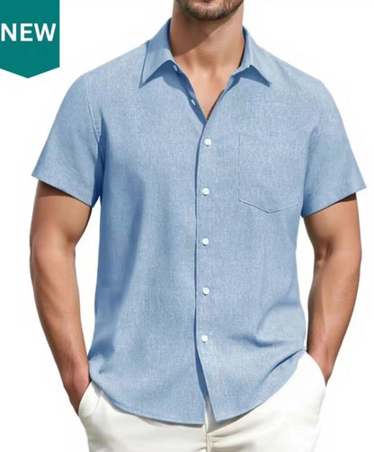 The Amalfi — Men's Short Sleeve Button-Up Shirt | European Summer