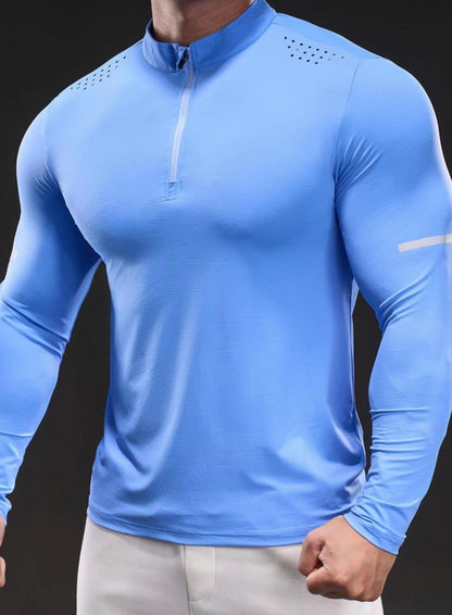 Camiseta de compresión Huracan de manga larga con media cremallera