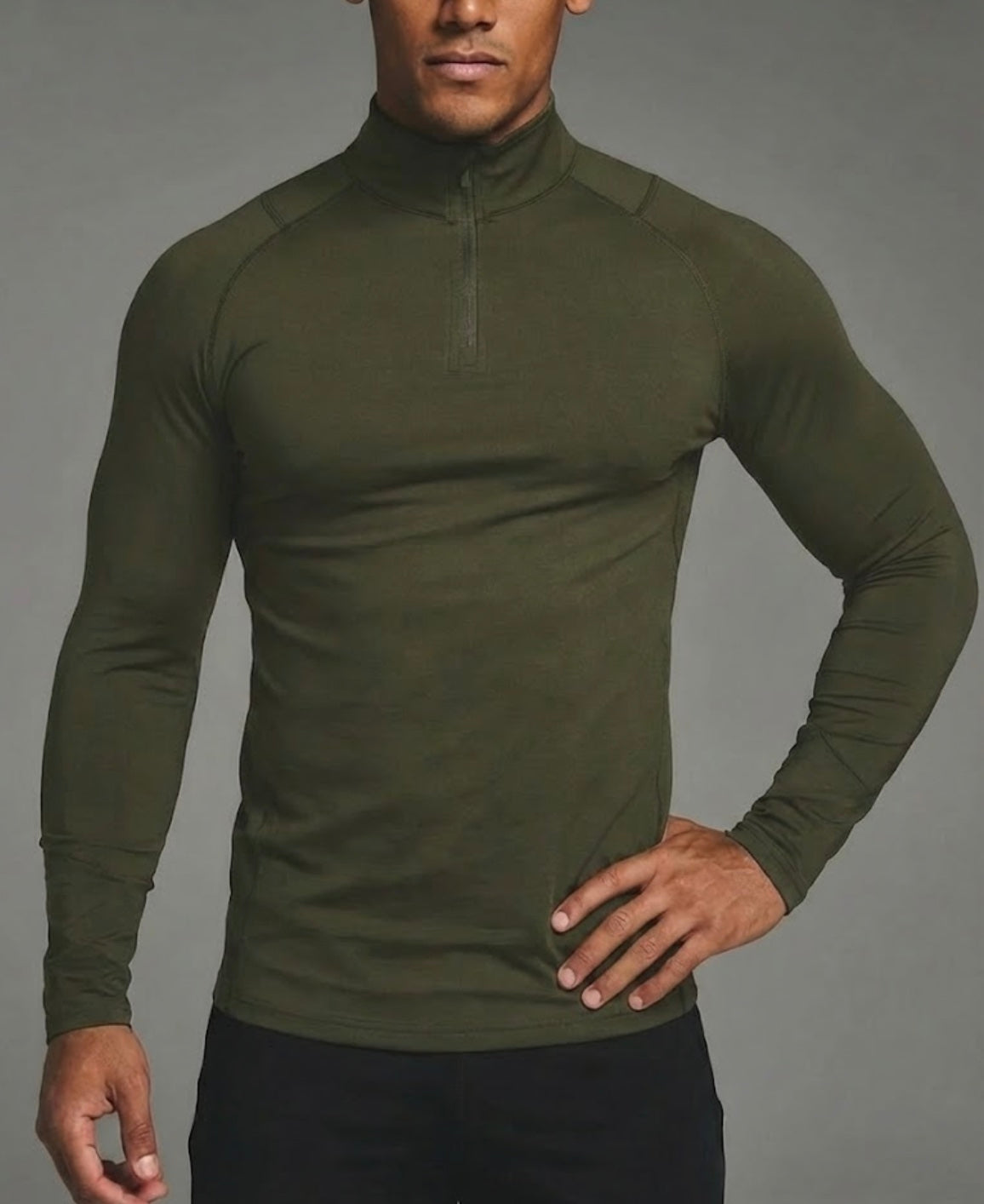 Camiseta de compresión Huracan de manga larga con media cremallera