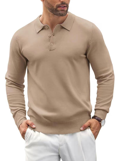 Men's Long Sleeve Knit Polo
