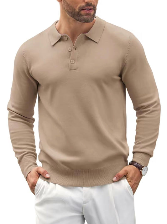 Men's Long Sleeve Knit Polo
