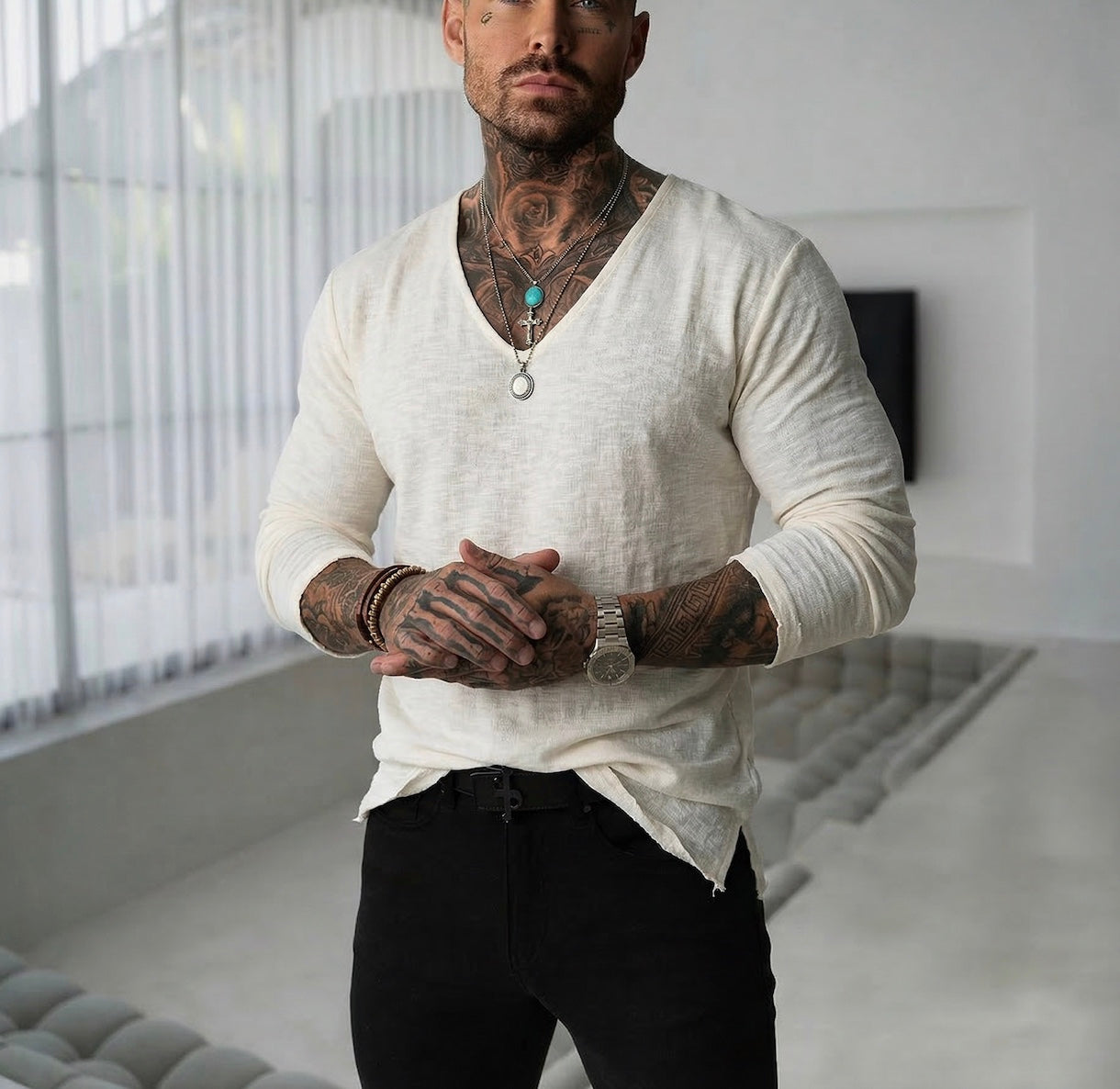 Men's Linen Long Sleeve Shirt (Summer)