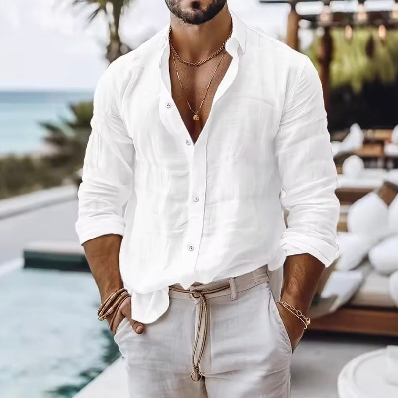 Relaxed Mens Cotton Beach Shirt