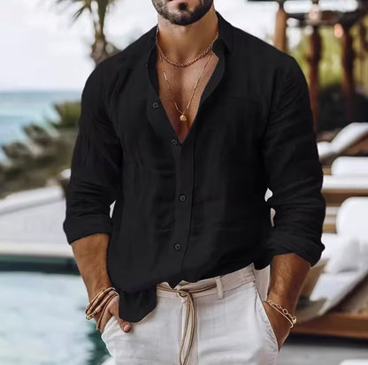 Relaxed Mens Cotton Beach Shirt