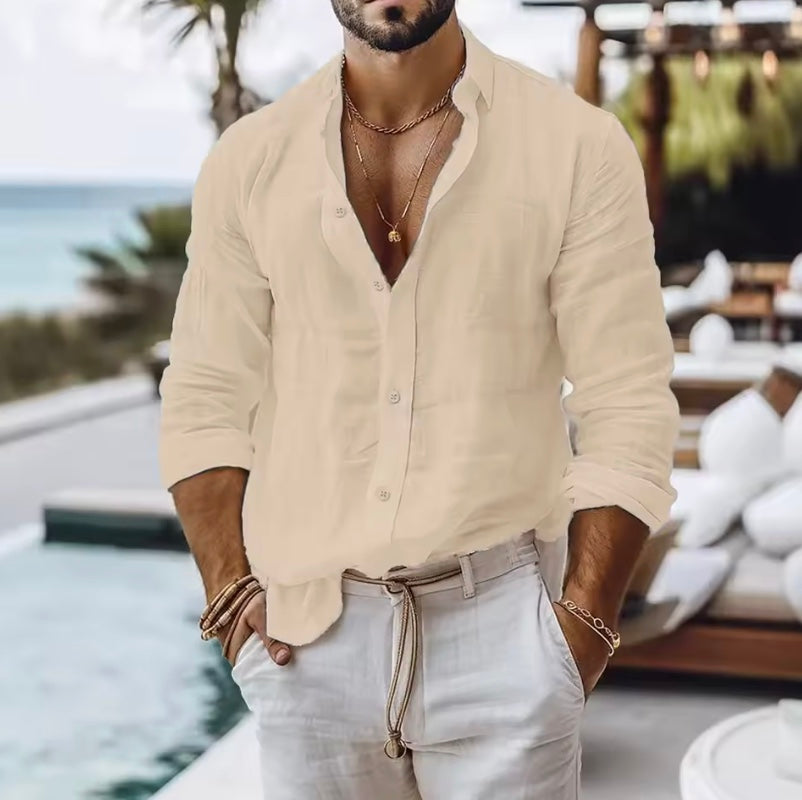 Relaxed Mens Cotton Beach Shirt
