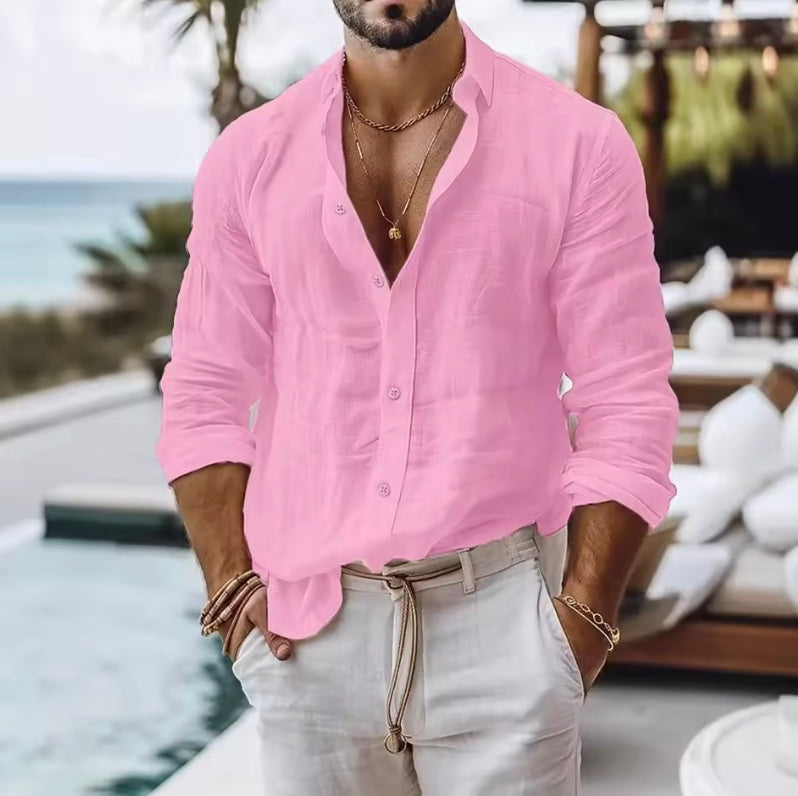 Relaxed Mens Cotton Beach Shirt