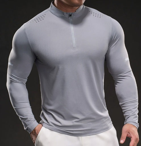 Camiseta de compresión Huracan de manga larga con media cremallera
