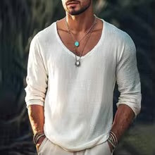 Men's Linen Long Sleeve Shirt (Summer)