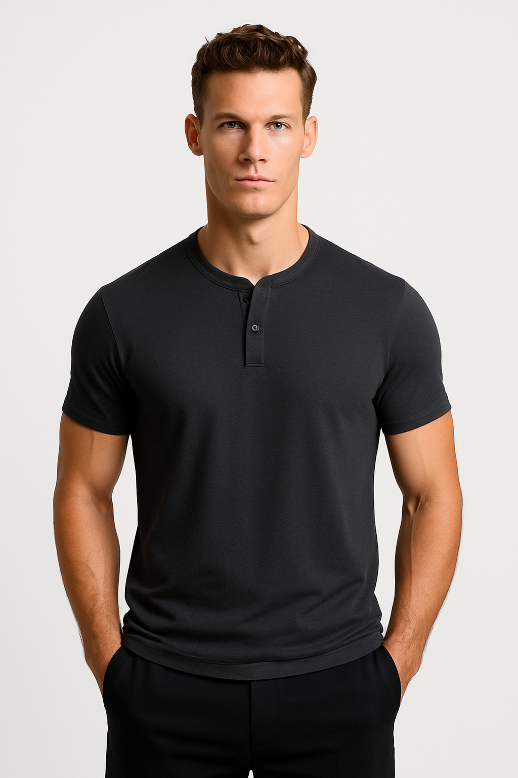 Camiseta Henley ajustada