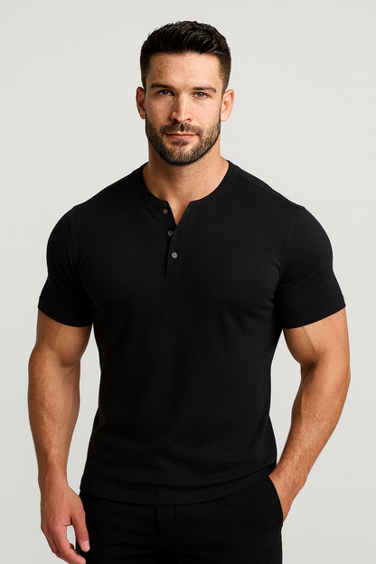 Camiseta Henley ajustada