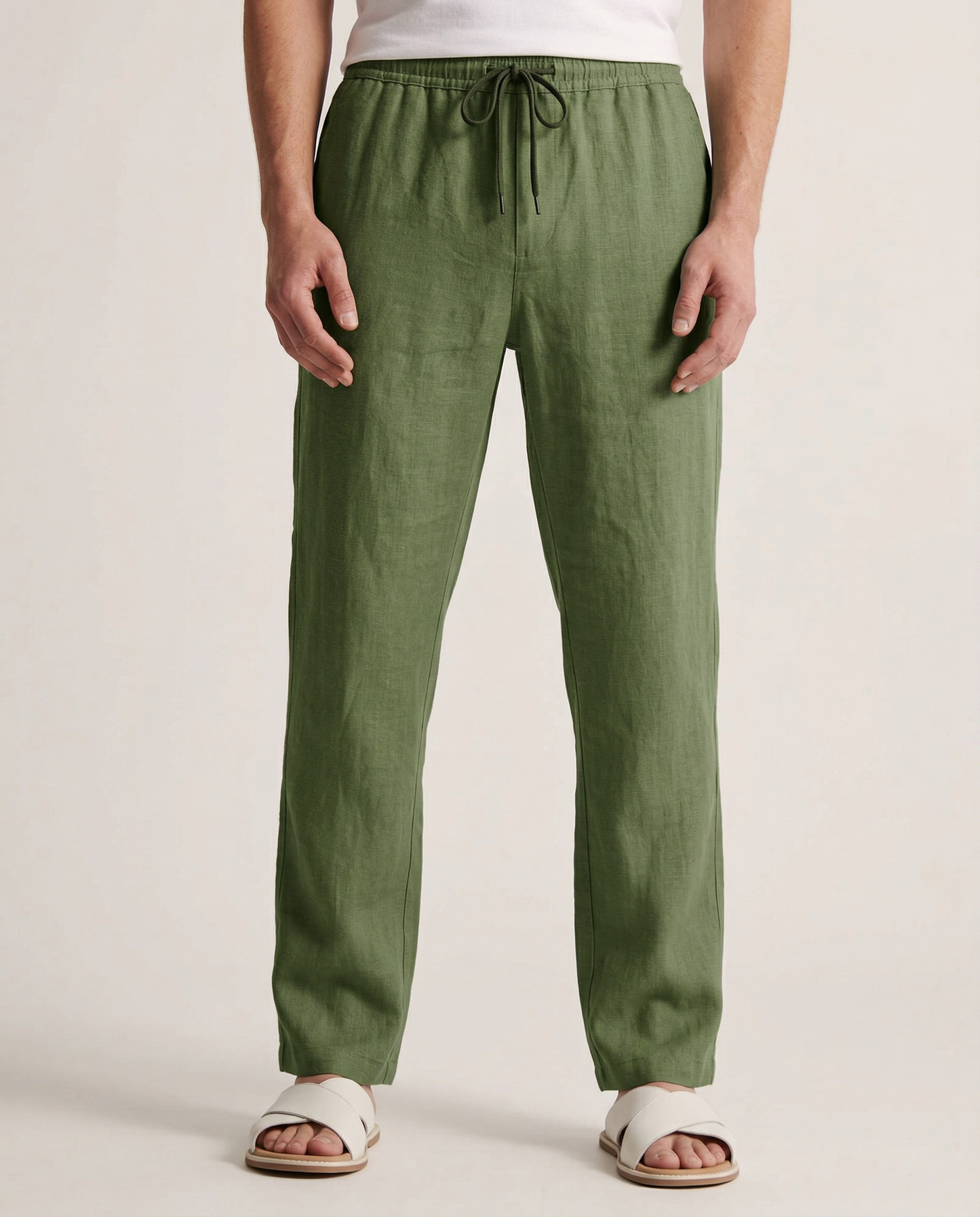 100% American Linen Pants | Lightweight Pleated Trousers