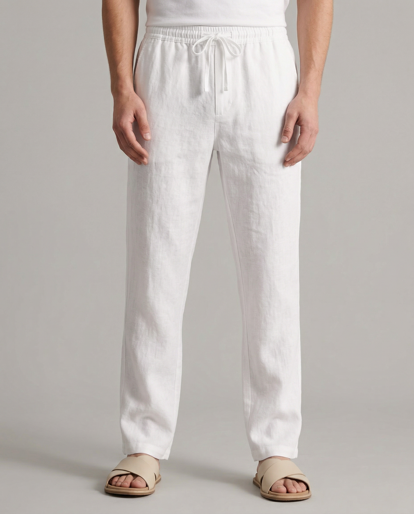 100% American Linen Pants | Lightweight Pleated Trousers