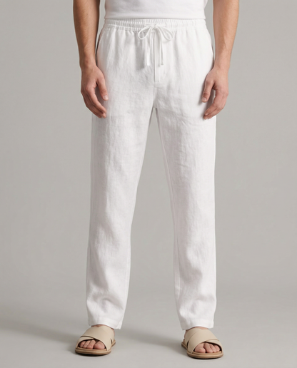 100% American Linen Pants | Lightweight Pleated Trousers