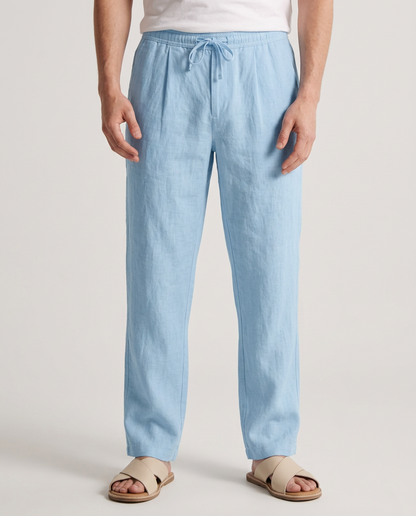 100% American Linen Pants | Lightweight Pleated Trousers