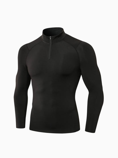 Camiseta de compresión Huracan de manga larga con media cremallera