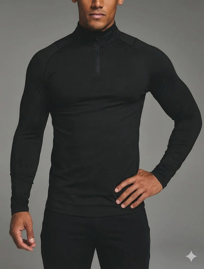 Camiseta de compresión Huracan de manga larga con media cremallera