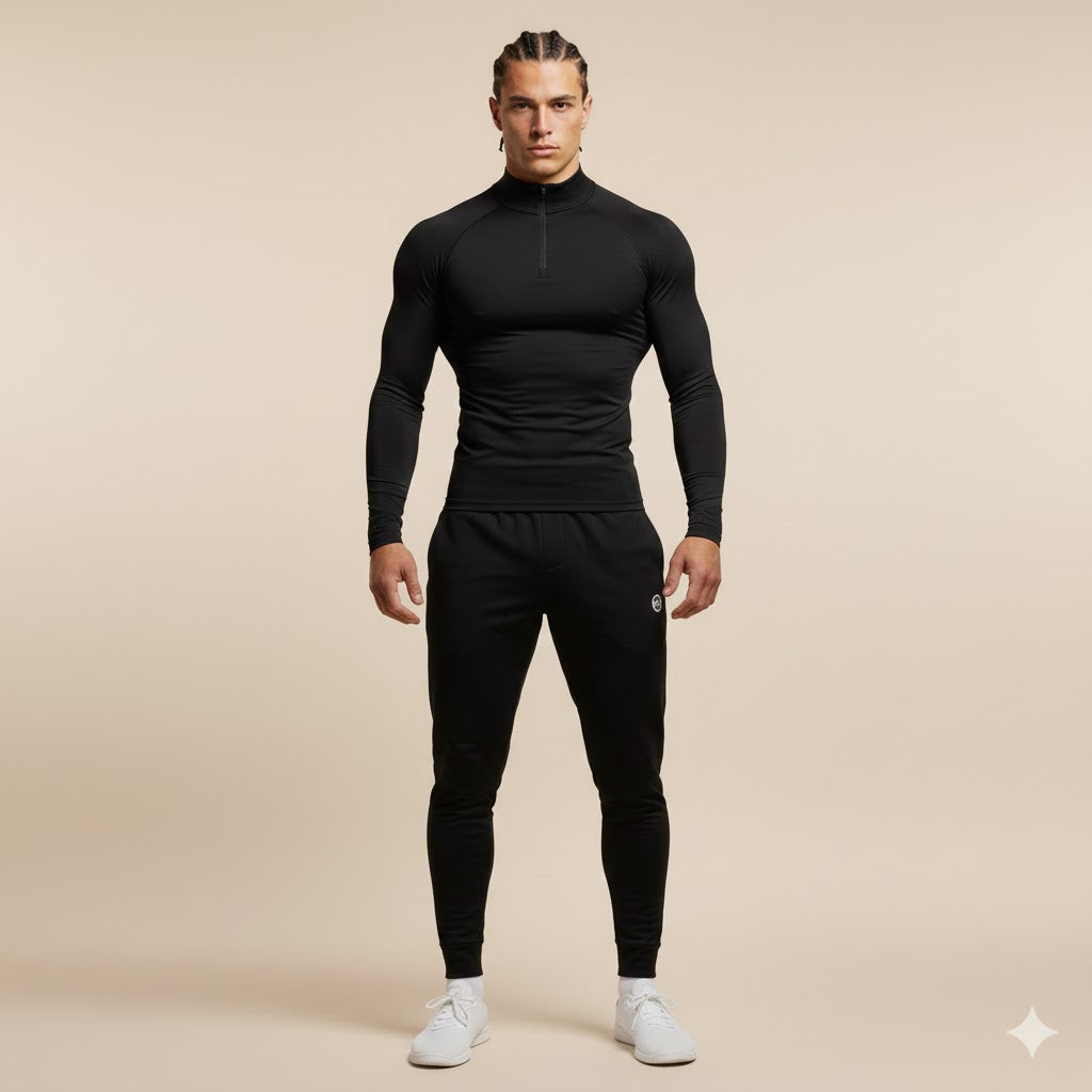 Camiseta de compresión Huracan de manga larga con media cremallera