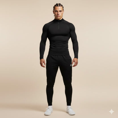 Camiseta de compresión Huracan de manga larga con media cremallera